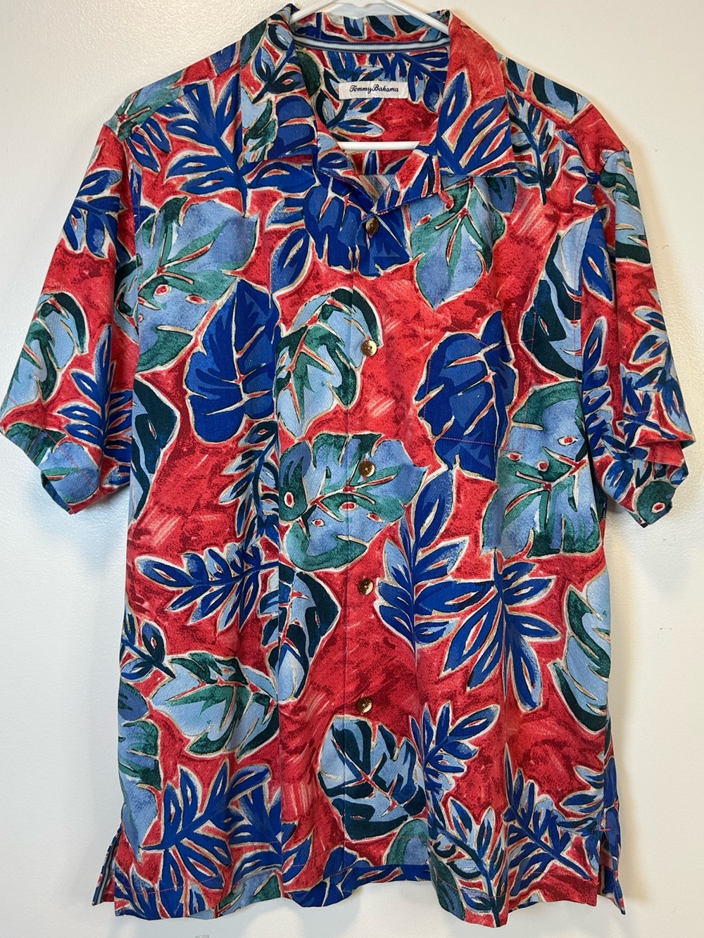 Tommy Bahama Crystal Cove Island Zone‎ Button-Down Silk Blend Top Men’s Large